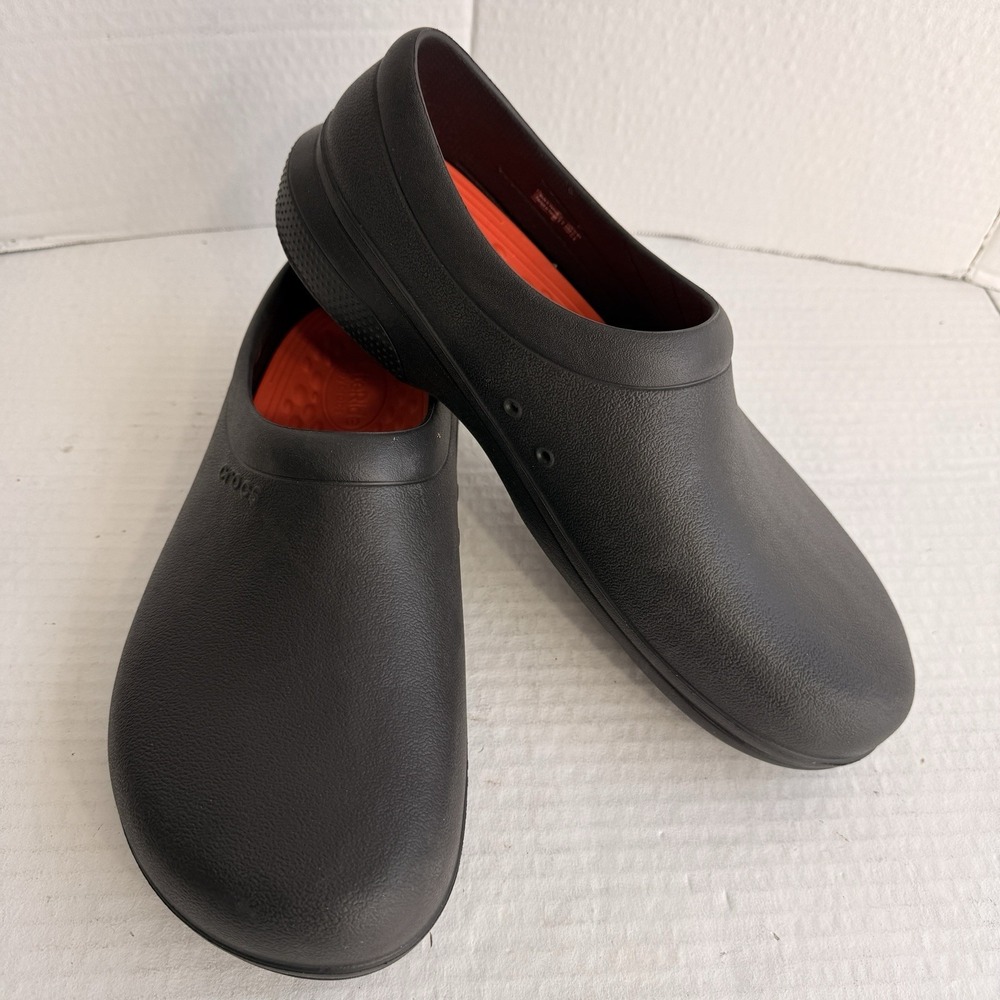 Crocs Mens 12 On The Clock LiteRide Workwear Slip Resistant Clogs Black Shoes - Picture 14 of 16